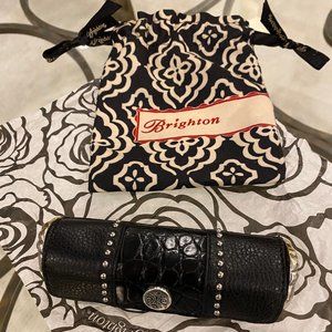 Brighton, Lipstick Case, Black Croco